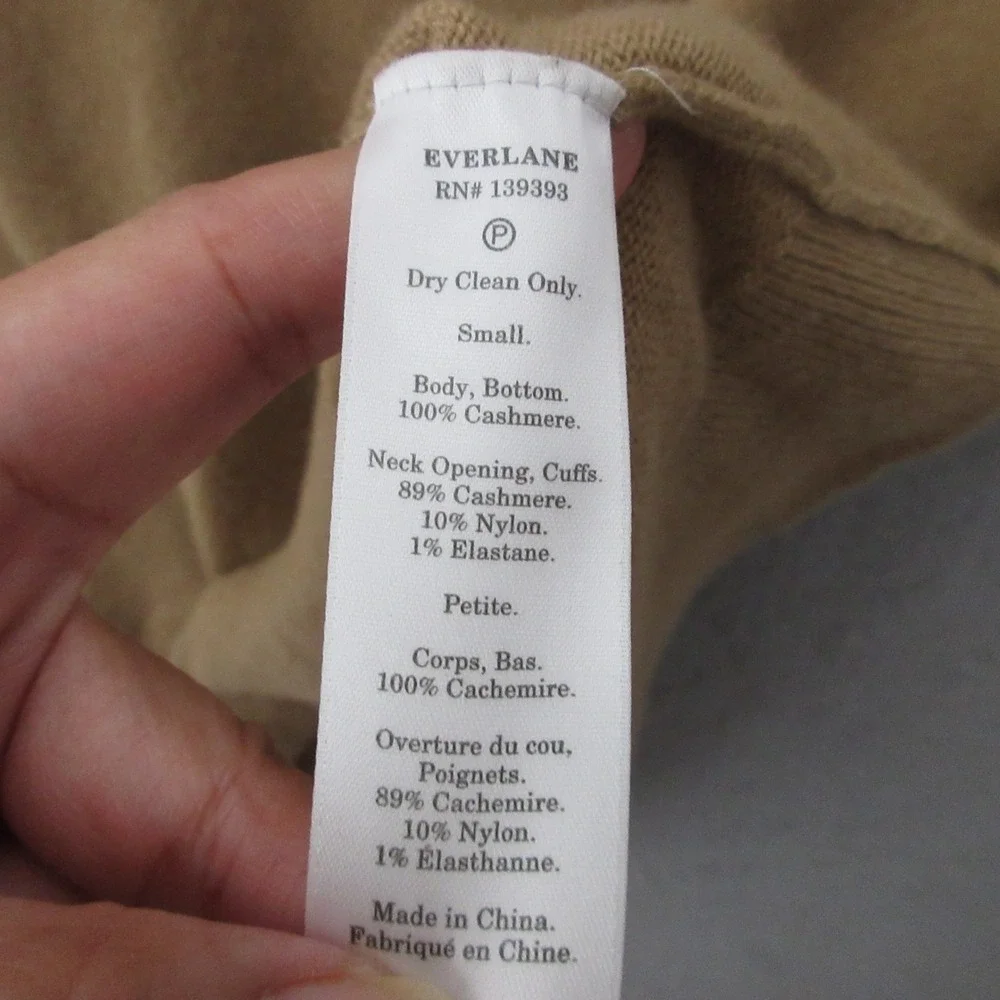 Everlane Sweater Small Camel Cashmere Crewneck Minimalist Quiet‎ Luxury Neutral